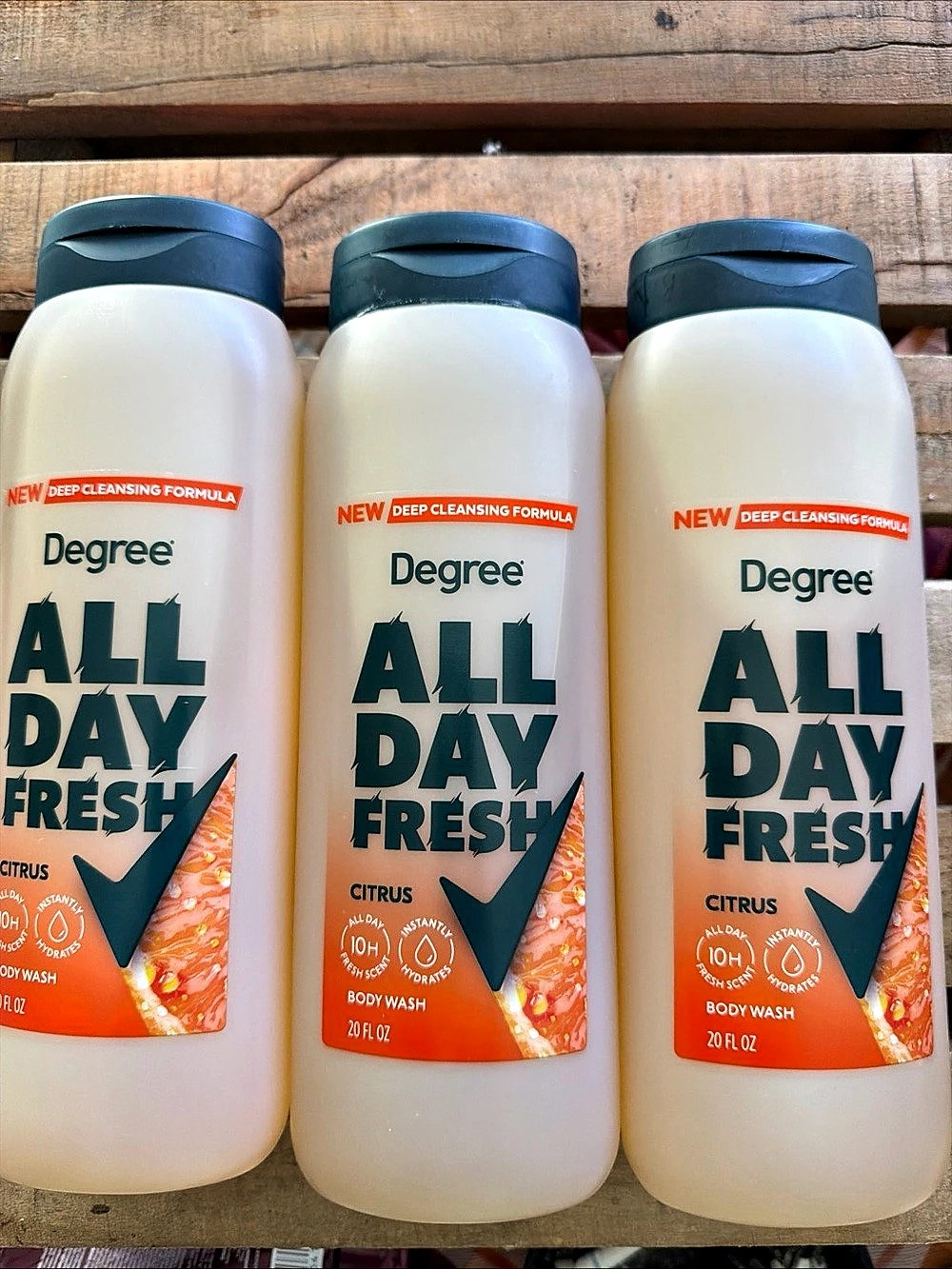 Degree All Day Fresh Citrus Body Wash Citrus Body Wash 20 fl oz 3-Pack NWT